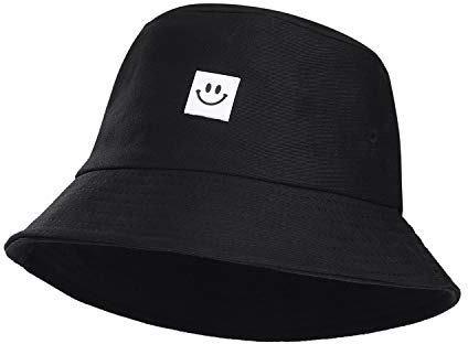 MaoXinTek Fischerhut Unisex Faltbar Baumwolle Bucket Hat für Wandern Camping Strand 62cm Schwarz