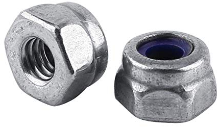 Edelstahlmutter, M2/M3 Edelstahl-Kontermuttern Sechskantmutter-Kontermuttern mit Nyloneinsatz für normale Muttern von Hardware-, Fahrzeug-, Heim- und Außenanwendungen(M2, 100 Stück)