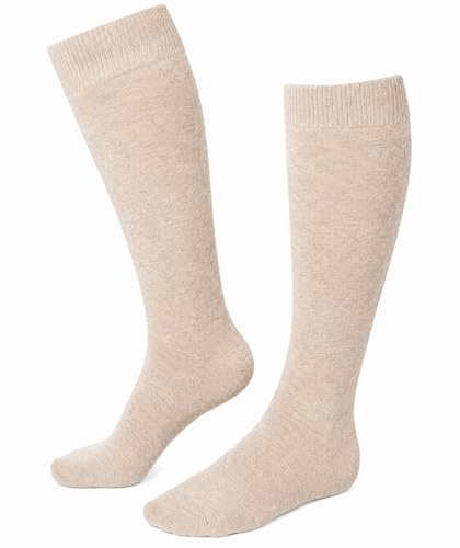 Weri Spezials Damen Kniestrümpfe in hochmodischen Farben - Gute Passform und weiche Baumwolle. (39-42, Beige meliert)
