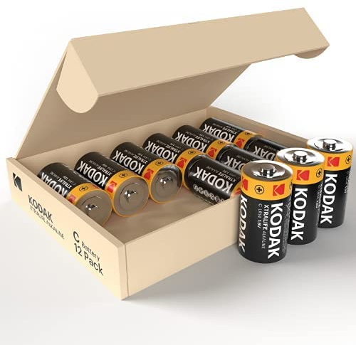 Kodak Xtralife - Confezione da 12 batterie alcaline D da 1,5 V (LR20) per torce, giocattoli, torce elettriche e dispositivi elettronici ad alto scarico, durata di 10 anni (12 pezzi)