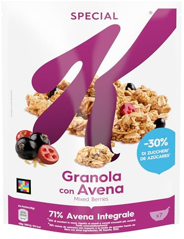 Kellogg's Special K | Gusto Frutti di Bosco | Granola con Avena Croccante, Ribes Nero e Mirtilli | 71% Avena Integrale | Confezione Singola da 320g (1 x 320g)