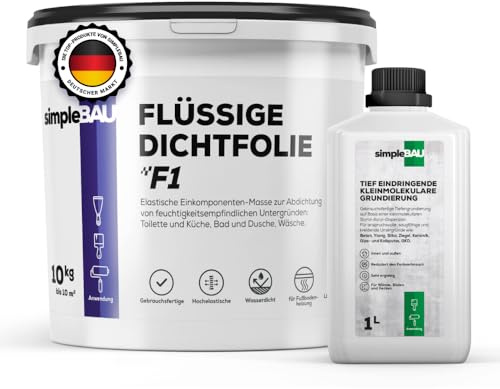 simpleBAU Dichtmasse Wasserdicht 10kg 1L Tiefengrund Lösemittelfrei