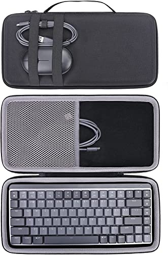 Aenllosi Estuche Protector para Logitech MX Mechanical Mini, Negro | Estructura de EVA Protectora, Protección Contra Golpes, Protección Contra Arañazos, Asa de Transporte, Solo Estuche Protector