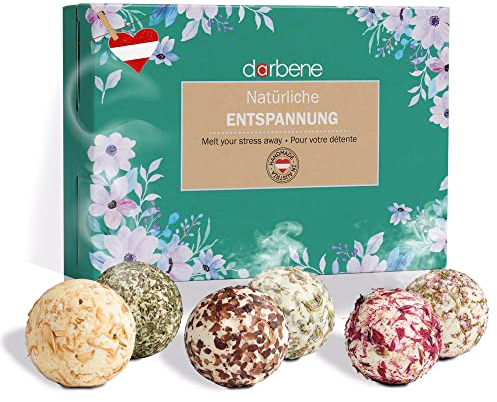 DarBene 6 BIO Badekugeln Geschenkset - Badezusatz für pure Entspannung, Geburtstagsgeschenk, Geschenk für Frauen