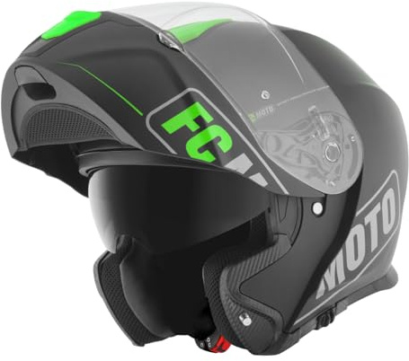 FC-Moto Novo Straight Klapphelm, schwarz/grün, S (55/56)