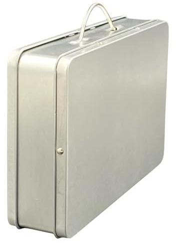 MediMuc Reisekoffer Blank - Mini Dose - rechteckige Bonbondose mit Henkel - lebensmittelecht - Volumen 0,8L - Maße: 17,4 x 11,5 x 4,0 cm