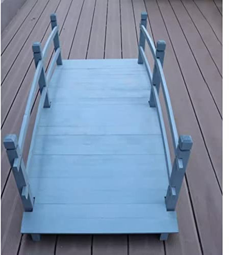LXLZYXSF Pont de Jardin Bleu Petit Bois Arc Pont De Jardin pour Gouttières Ruisseau Étangs Conception De Mains Courantes Doubles Extérieur Yard Pont Cérémonie De De La Prématernelle