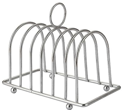 Ranuw Portapane Tostato Porta Pane in Acciaio Inossidabile Cucina 6 Fette Espositore per Pane Strumento per Esposizione Alimenti Leggero Porta Pane in Acciaio Inossidabile Forniture per Ristoranti