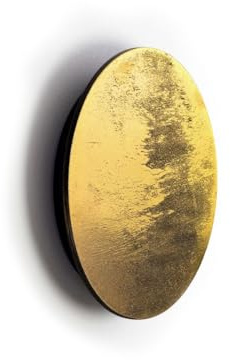 Wandleuchte LED in Gold 3000 K 130 lm rund Ø 25 cm klein Holz Metall Modern indirektes Licht Wandlampe Wohnzimmer Schlafzimmer Flur