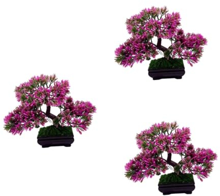 TOPBATHY 3stücke Künstlicher Bonsai Baum Simulierte Pflanzen Für Schreibtisch Wohnzimmer Vivid Plastikmaterial Duftfrei Zur Raumgestaltung Als