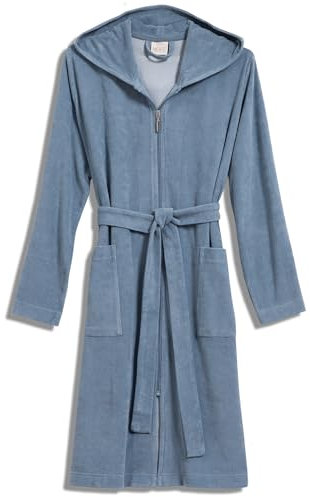 Möve Bademäntel Damen Kapuze Reißverschluss steel blue - 847 M