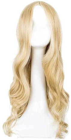 Zclro Parrucca Bionda, 70cm Lungo Ondulato Parrucca Donna Bionda, Parrucca per Feste Cosplay Quotidiano