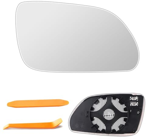 lcyen Spiegelglas Rechts Beifahrerseite Beheizbar | Ersatz für VW Polo 9N 2005-2009, Skoda Oktavia (1Z3/1Z5) 2004-2008, Außenspiegel Glas, Ersatzspiegelglas Asphärisch Auto