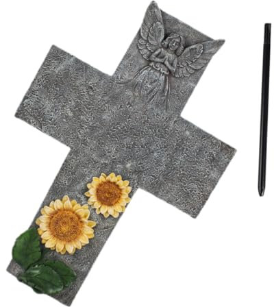 KITANDOVE 1satz Und Sonnenblume Resin Grabstein Dekorative Gedenkstatue Für Garten Und Friedhof Hochwertiger Wetterfester Memorial Für Erinnerungsorte