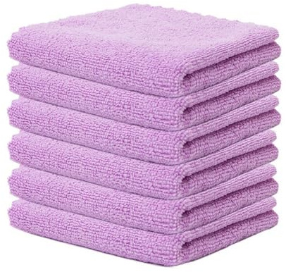 SMTCM 12 Stück Mikrofaser Reinigungstücher Lappen 30 * 30CM Lila Allzwecktücher Weich Putztüch Mikrofasertücher Saugfähige Küche Tücher Geschirrtücher Fusselfrei Waschbare Putzlappen für Haus Auto