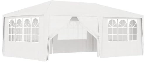 Tenda professionale per feste con pareti laterali, 4 x 6 m, colore: bianco, 90 g/m²
