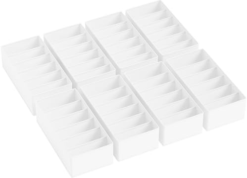 DIMJ Schubladen Organizer Schrank Organizer - 8er Set Unterwäsche Organizer, 30 x 15 x 9 cm Ordnungssystem für Pax Organizer, Babykleidung, Socken, Wickelutensilien, Weiß