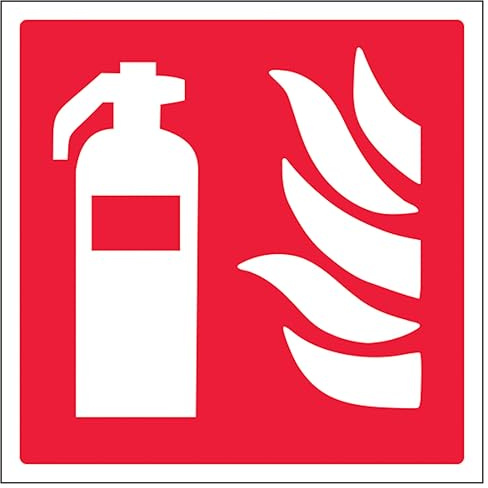 Cartello di sicurezza con simbolo estintore V Safety 150 x 150 mm – 2 mm in plastica rigida super resistente