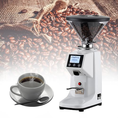 HEIHEIZI Moulins à Café Expresso Professionnels, Moulin à Meules Plates Polyvalent, 19 Réglages Personnalisés, Préparation de Café et D'épices sans Effort pour Les Gourmets à Domicile,500ml-White