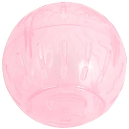 Pelota de ejercicio para animales pequeños de 3.9 pulgadas, rueda silenciosa para hámsteres enanos, jerbos y otras mascotas pequeñas (rosa)