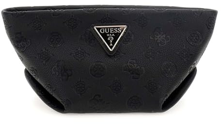 GUESS Kulturbeutel Helina Top Zip Cosmetic Bag Black Logo schwarz
