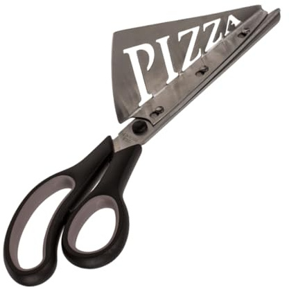 Pizzaschere mit Servierdreieck 2-in-1 – Edelstahlklinge, rutschfester Griff | Ergonomisch mit Cut-Out-Design – Kinderleichtes Schneiden mit Belag – Flammkuchen, Fladenbrot – Geschenkidee – Seaside No.64