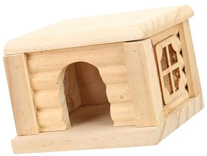 YEJBBUC Maison en bois pour hamster avec fenêtre pour hamster syrien Lemmings souris