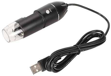 Fockety USB-MIKROSKOP, 50X Till 1600x Förstation HD-bilder Digital Mikroskopkamera Med 8 LED-LAMPOR, LINJAL, Bärbara Handhållna Fickmikroskop För Telefon-PC Förstörning