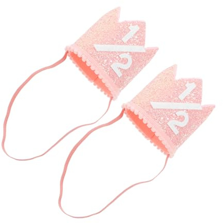 Garneck 2 Piezas de Cumpleaños para Bebés Meses Sombrero de Fiesta Reutilizable para Niñas Accesorio Cómodo para Fotos y Celebraciones Infantiles