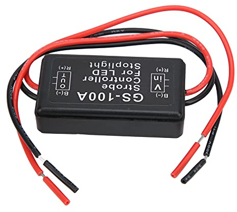 Sorandy Le Contrôleur Stroboscopique GS-100A Module de Flash LED Durable pour Feux de Freinage, 3 Modes de Flash, pour Voiture, Moto, Matière Plastique