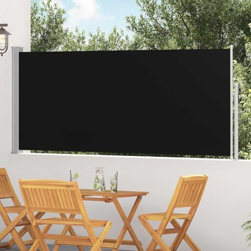 Generico Tenda da Sole Laterale Retrattile 120 x 300 cm Nera,Ombrelloni e Parasole