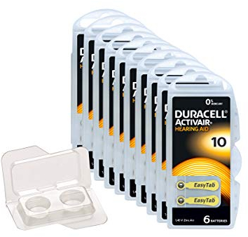 60er Pack kompatibel mit Duracell Activair Typ 10 Hörgerätebatterien (PR70, ZL4) | extra Lange Lebensdauer | EasyTab-Technologie | Quecksilberfrei