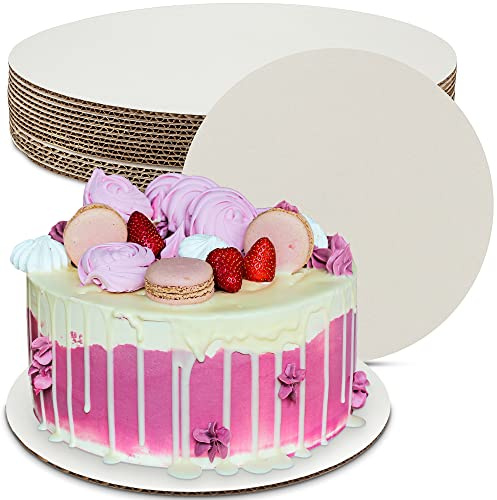 MT Products White Cake Board 14 - Corrugated Cardboard Pizza Circle (Pack of 15) - Made in the USA