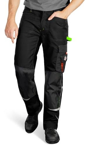 Stenso Prisma Arbeitshose Herren mit Taschen Knieverstärkung | Robuste Arbeitshose mit Cargotasche reflektierenden Details und verstärkten Knien für Baustelle und Werkstatt