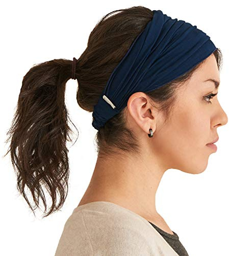 CHARM Navy, Bandana Headbands for Men and Women, L
