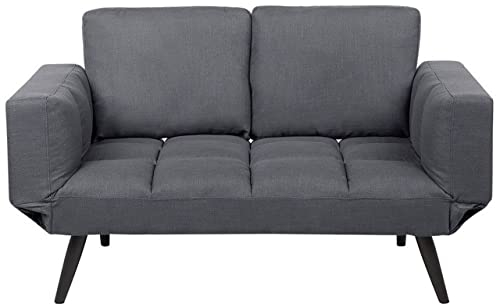 Modern Minimalistisk Bäddsoffa 2-sits Justerbara Armstöd Mörkgrå Brekke