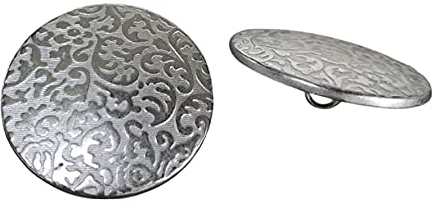 silber Knöpfe aus Metall florales Muster Ösenknöpfe made in Germany 22mm (5 Stück)