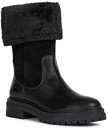 Geox Femme D Iridea M Bottes, Black, 38 EU