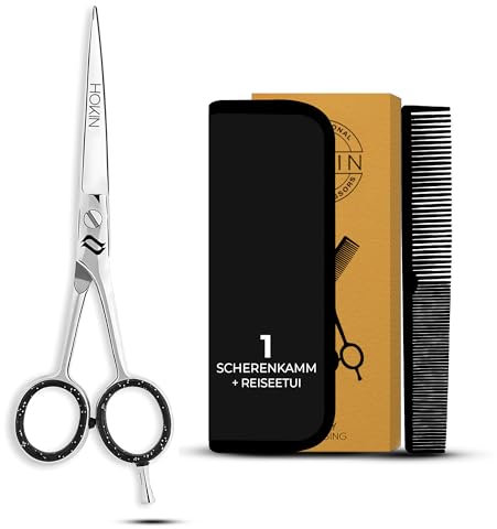 HOKIN Forbici Parrucchiere Professionali Materiale in Acciaio Inossidabile Forbici Capelli 6.5 pollici Forbici Barba Per Uomini Donne Bambini e Toelettatura Animali Domestici (Polacco)
