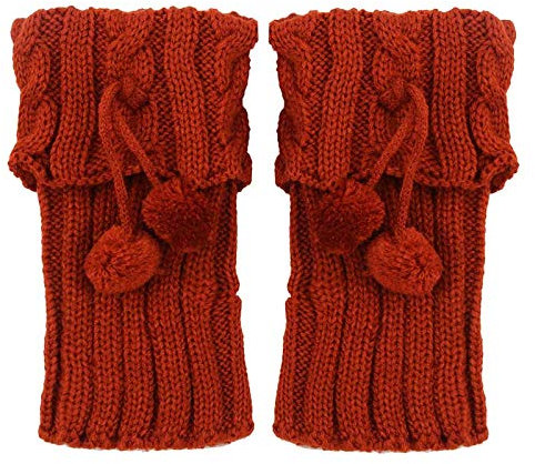 Winterwärmer Strümpfe Einfarbig Beinstulpen Beinwärmer Gestrickte Legwarmers Häkeln Stulpen Kurze Strick Stulpen Beinstulpen Beinwärmer Kniestrümpfe Stiefel Boot Abdeckung (Orange, onesize)