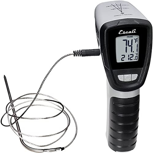 Escali DH8 Infrared Surface and Probe Digital Thermometer for Cooking and Surface Measuring, Standard, Grey/Black, -58°F to 662°F (-50°C to 350°C)