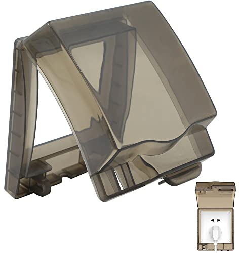 Interrupteur Mural Prise Protection étanche - Boîtier pour Anti-éclaboussures Cover Cache-Prise Fiche Transparente Boîte Contre éclaboussures Prises Extérieures Plastique (Transparent)