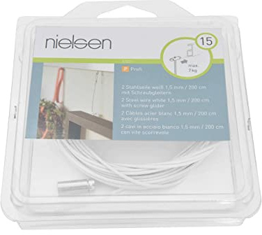 nielsen Galerieschienen Zubehör Stahlseil 2m weiß inkl. Schraubgleiter (2 Stück/Packung)