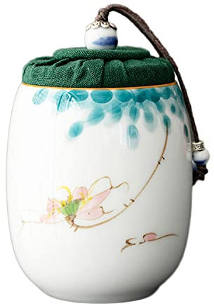 CAGFINY Ceramic Tea Canister Japanese Style Tea Caddy Traditional Ceramic Tea Coffee Sugar Storage Pots Jars for Kitchen