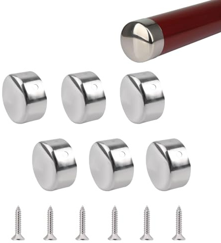 UFURMATE Handrail End Cap, 6PCS 45mm Inner Diameter Stainless Steel Round Handrail End Caps Staircase Steps Hand Rail End Cover Handrail Fittings