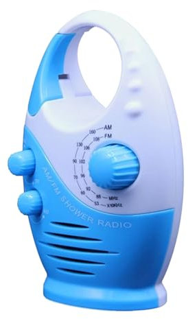 Kasmole Radio extérieure étanche,Radio FM Portable étanche - Radio Portable, Haut-Parleur léger pour, Salle de Bain, extérieur, Plage et Bain à remous