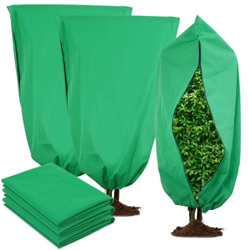 Headley Tools Plant Covers Freeze Protection, 3 Packs 120 X 180cm Large Plant Frost Blanket, Tree Wrap Freeze Cloth Plant Protection Covers Bags Fabric for Winter Frost Cold with Zipper Drawstring