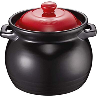 SUNMME Cazuela De Cerámica, Cerámica De Hierro Fundido Antiadherente Revestimiento De Cacerola Olla De Sopa Cocina De Inducción Grande Universal Negro