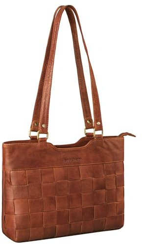 STILORD 'Phoebe' Vintage Leder-Handtasche Damen geflochten - Echtleder Shopper mit langen Henkeln - Schultertasche Damen-Tasche Umhängetasche Frauen Mittel-Groß Elegant