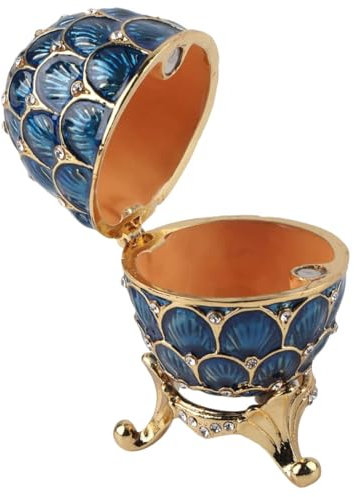 ORFOFE Easter Shape Jewelry Box Rhinestone Accents Enameled Trinket Holder for Necklaces Elegant Decorative Storage for Dressing Table Home Decor